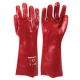 Gloves, gauntlet pvc red  400mm
